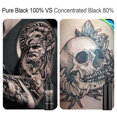Tattoo Ink Concentrated Black & Pure Black 200ml HAWINK (sig)