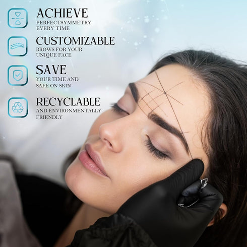 Brow Mapping String White&Black Eyebrow Mapping String Kit for Permanent Makeup Brow Mapping Kit Marking Symmetrical Eyebrows Pro Eyebrow Threading Kit(23.6 inch)