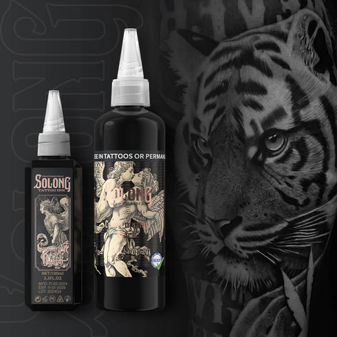 Tattoo Ink Color Concentrated Black and Premium Black Solong
