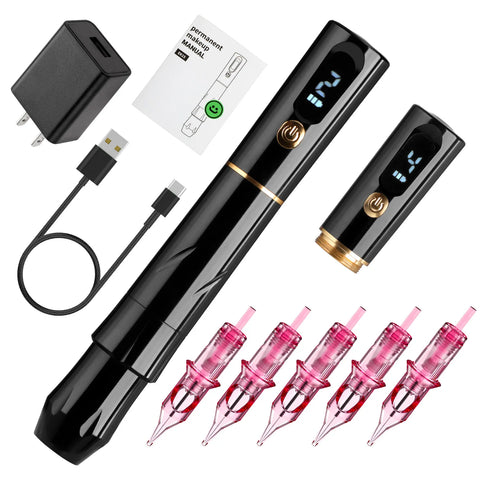 Diamond Wireless Pmu Eyebrow Machine Kit with 10 Pcs Needle Cartridges