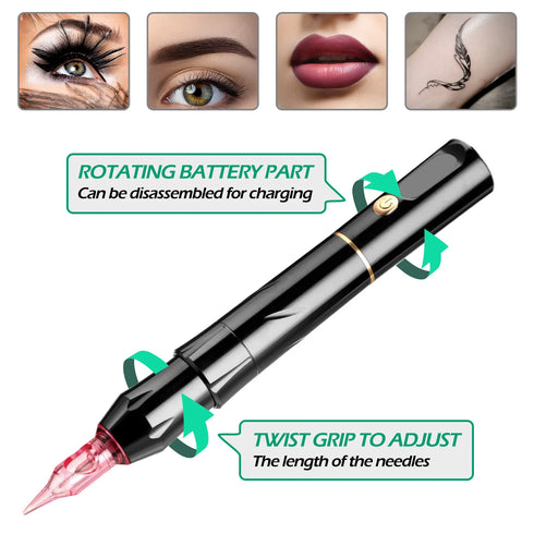 Diamond Wireless Pmu Eyebrow Machine Kit with 10 Pcs Needle Cartridges