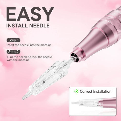 EK403 Wireless Permanent Makeup Machine Kit Rotary Eyebrow Pen Machine With 15pcs 1R/1P Needles Supply for Eyebrow Lip Eyeliner