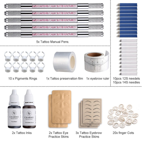 Microblading Pen Kit With Eyebrow Blade #12 #14 Needles
