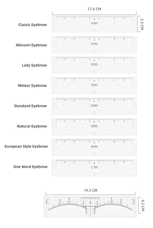50Pcs Eyebrow Ruler Sticker for Microblading