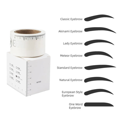 50Pcs Eyebrow Ruler Sticker for Microblading