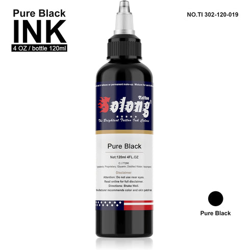 Tattoo Ink Color Pure Black Solong