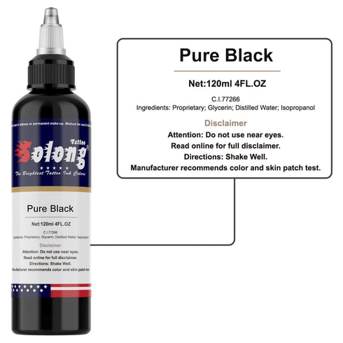 Tattoo Ink Color Pure Black Solong