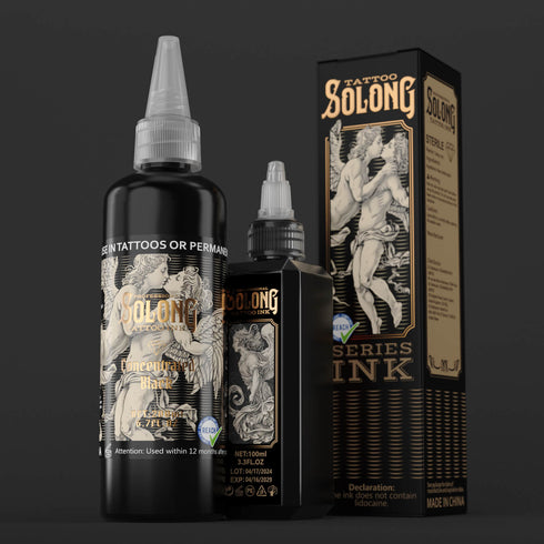 Tattoo Ink Color Concentrated Black and Premium Black Solong