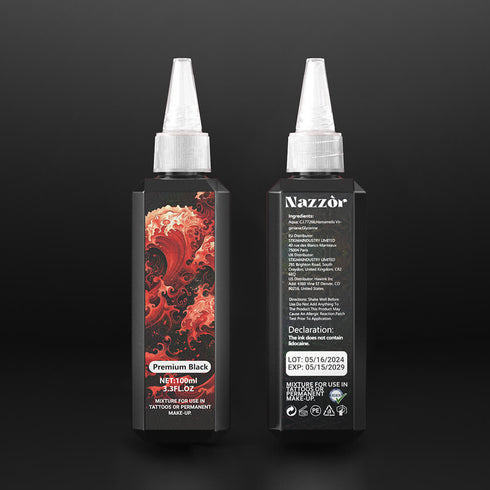 Tattoo Ink Color Concentrated Black and Premium Black NAZZOR