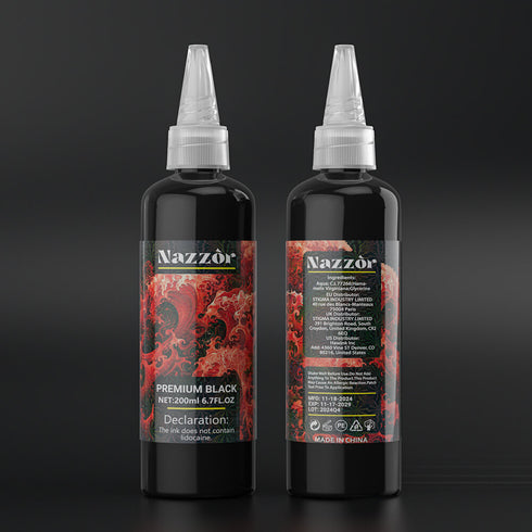 Tattoo Ink Color Concentrated Black and Premium Black NAZZOR