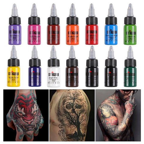 Tattoo Ink Set 7/14 Colors 15ml Bottles Stigma