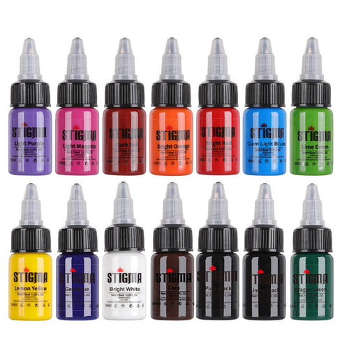Tattoo Ink Set 7/14 Colors 15ml Bottles Stigma