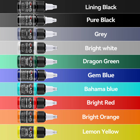 Tattoo Ink Set 10/16 Colors 15ml Bottles CNC
