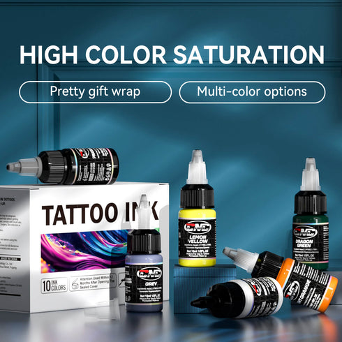 Tattoo Ink Set 10/16 Colors 15ml Bottles CNC