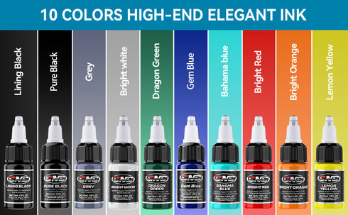 Tattoo Ink Set 10/16 Colors 15ml Bottles CNC