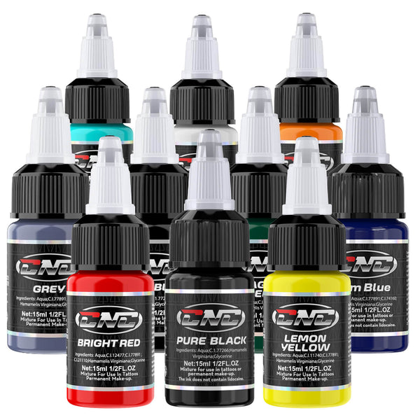 Tattoo Ink Set 10/16 Colors 15ml Bottles CNC