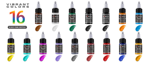Tattoo Ink Set 10/16 Colors 15ml Bottles CNC