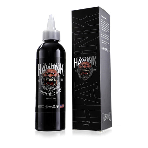 Tattoo Ink Concentrated Black & Pure Black 200ml HAWINK (sig)
