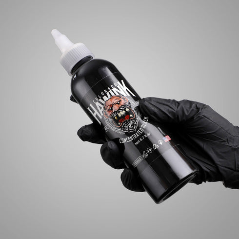 Tattoo Ink Concentrated Black & Pure Black 200ml HAWINK (sig)