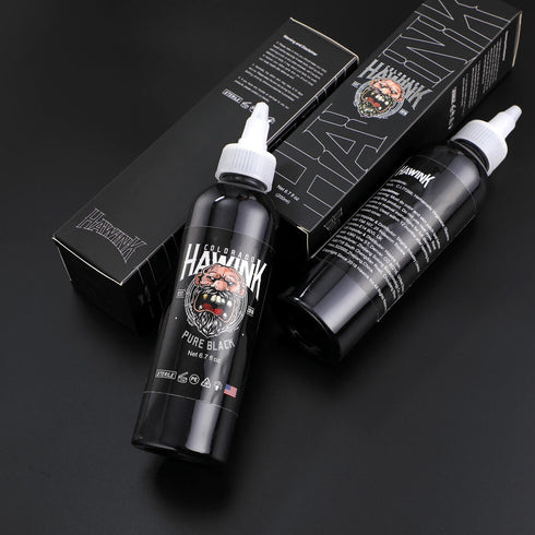 Tattoo Ink Concentrated Black & Pure Black 200ml HAWINK (sig)