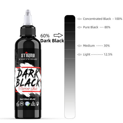 Tattoo Ink Dark Black Pure Black & Concentrated Black 120ml Stigma (sig)