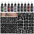 STIGMA Temporary Tattoo Kit 10 Bottles Color Inks & 84 Pcs Stencils