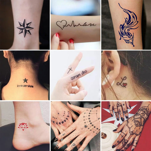 STIGMA Temporary Tattoo Kit 10 Bottles Color Inks & 84 Pcs Stencils