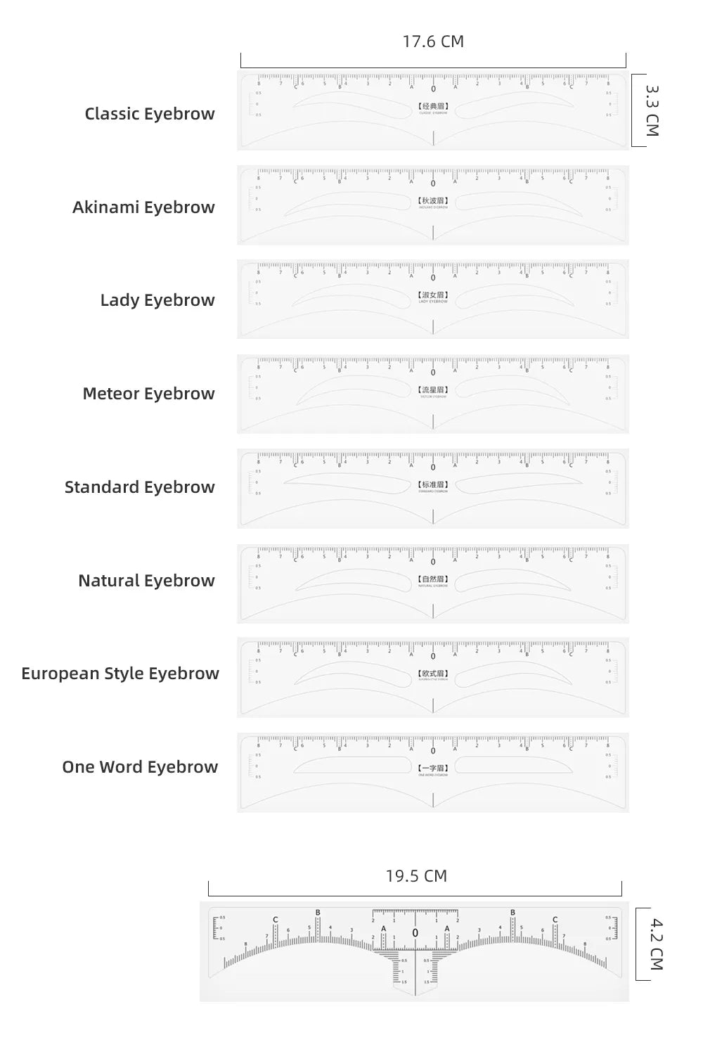 50Pcs Eyebrow Ruler Sticker for Microblading