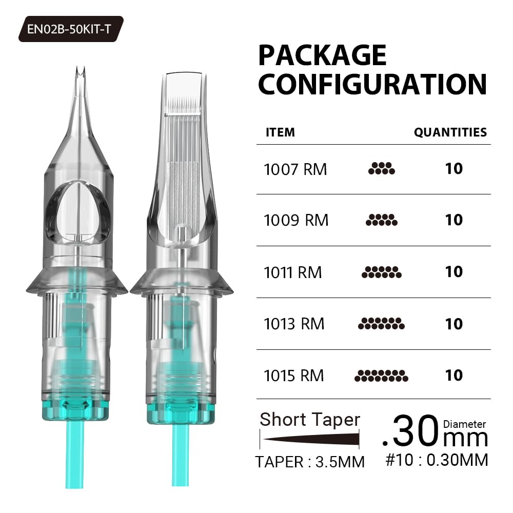 Stigma Tattoo Needle Cartridges Aquamarine Knight Bugpin Mixed Cartridges 50PCS
